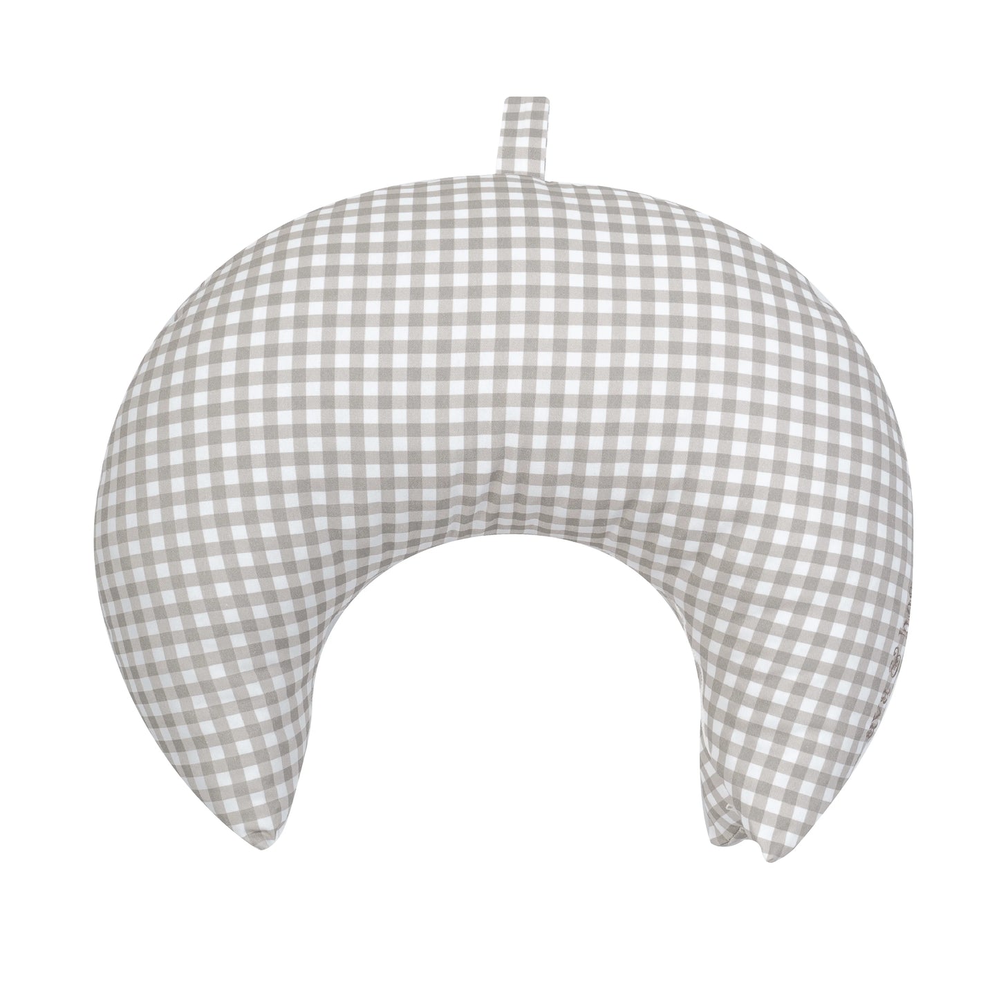 Ash Brown Gingham Crescent Nursing Cushion