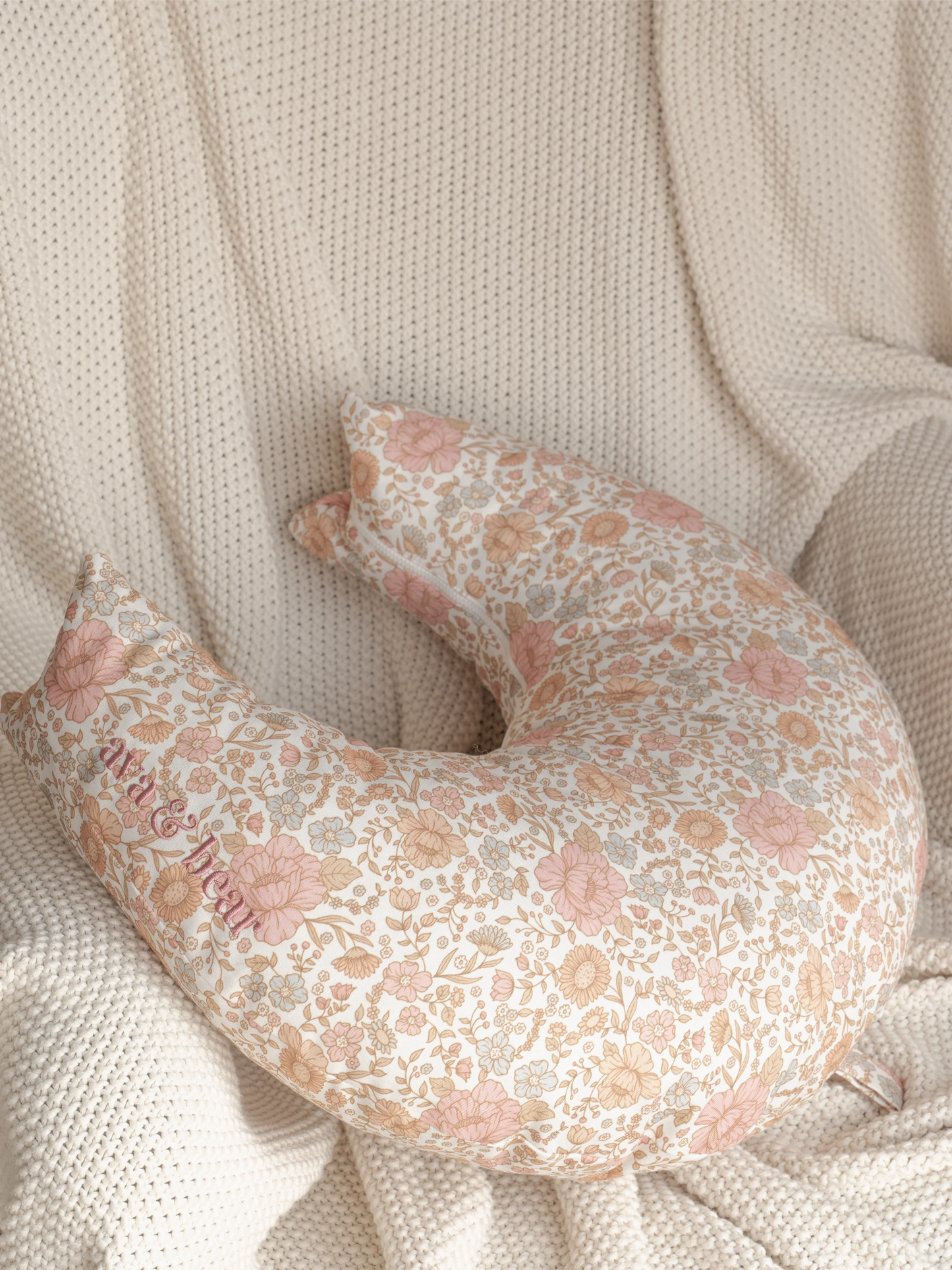 Dainty Floral Crescent Nursing Cushion